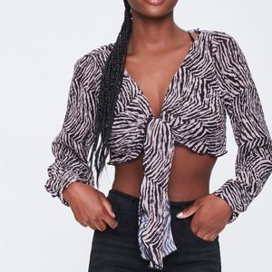 Zebra Print Crop Top